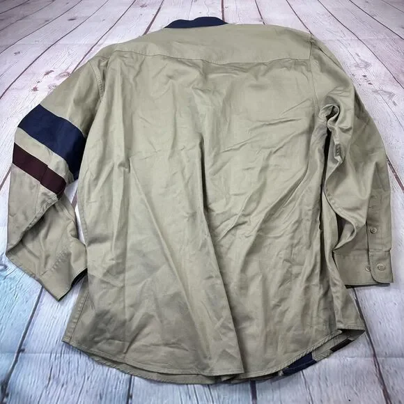 Roper Shirt Mens 2XL Tan Blue Western Stripe Long Sleeve Button Front Casual - Picture 9 of 9